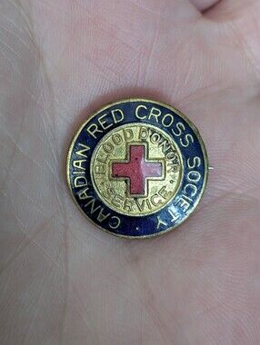 Vintage Canadian Red Cross Blood Donor Enamel Pin